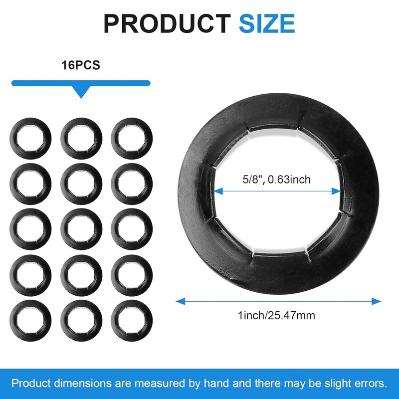 Magluv 16 Pcs Dolly Wheel Lock Washers Replacement for Hard-to-Find Spring Steel Push-On Pushnuts - Locking Washers Axel Parts fits 5/8" Dolly Axle Rods with Oiled Phosphate Finish - Image 2
